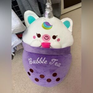 Large Unicorn Bubble Tea Plush Pillow